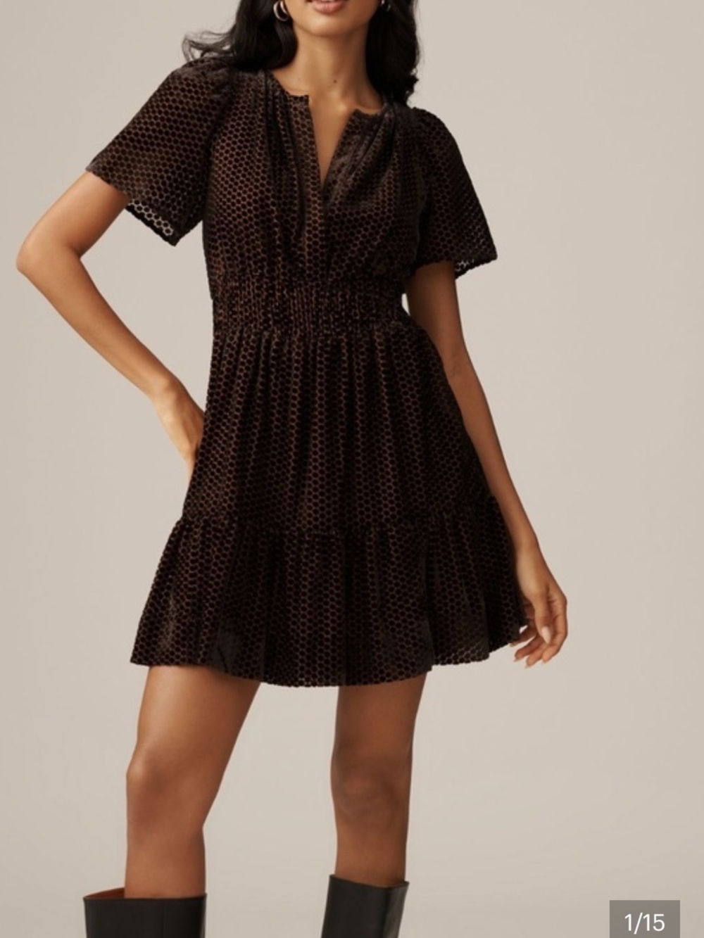 Anthropologie Somerset Velvet Mini Dress Medium NWT